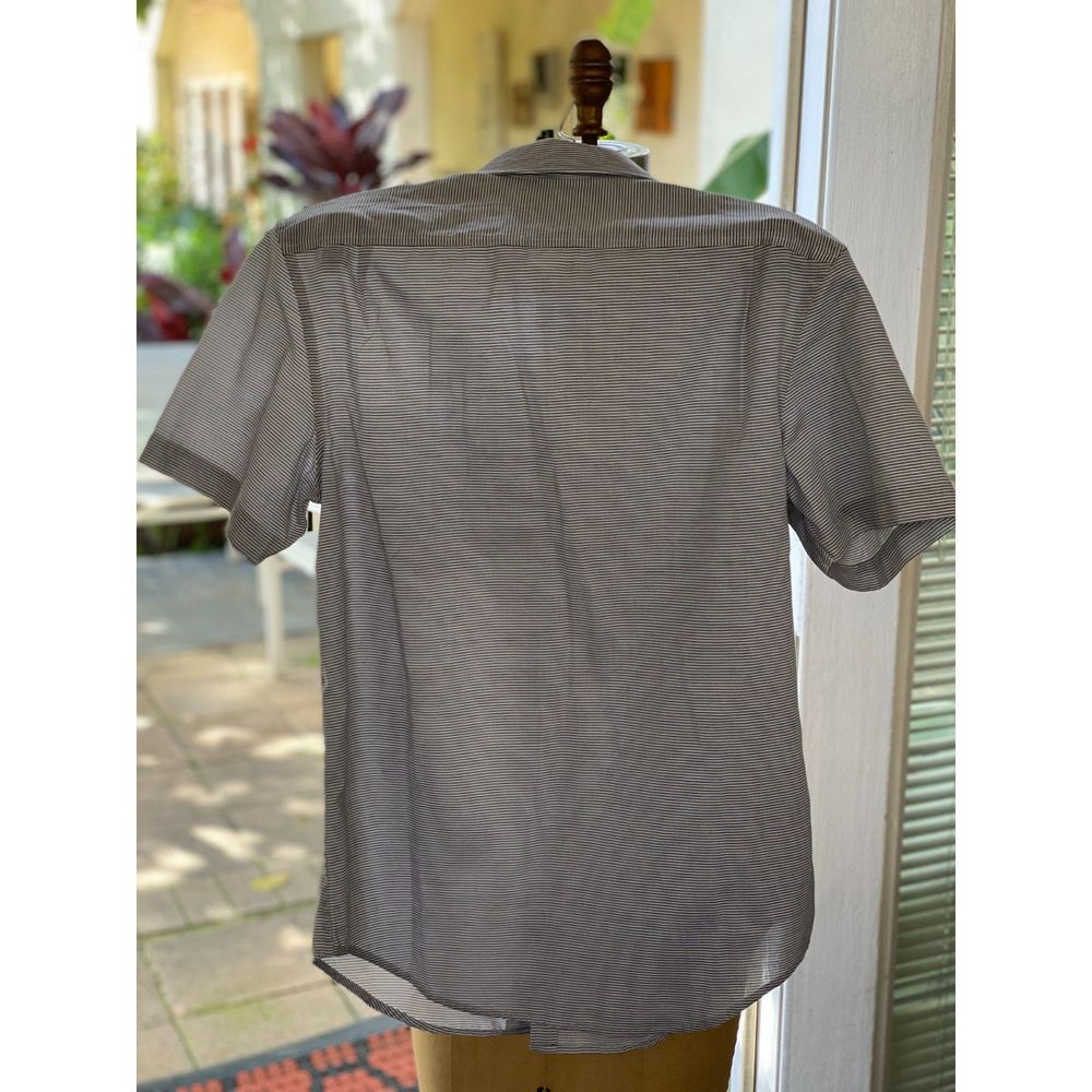NWT Penguin Dark Sapphire & White Striped Cotton SS Button Down Shirt Size S - Picture 7 of 7